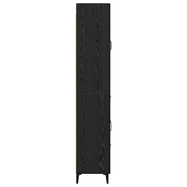 Highboard med skuffe Sort eg 69,5 x 34 x 180 cm Konstrueret træ