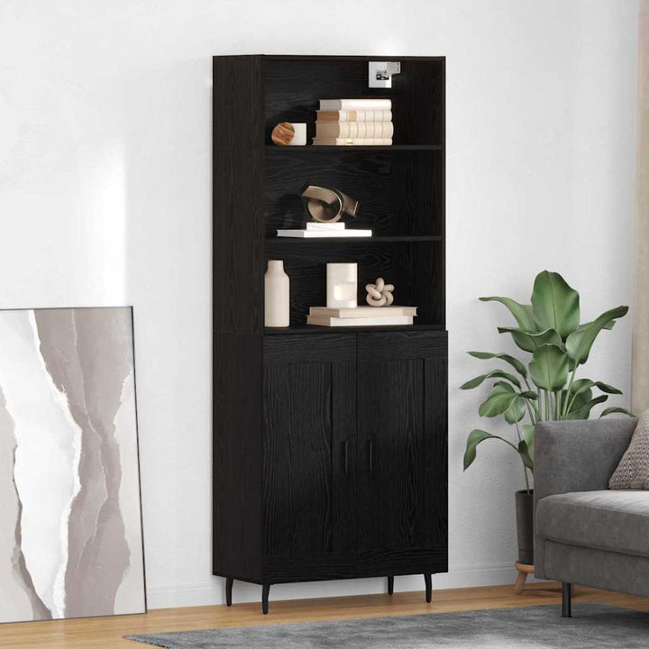 Highboard 2 stk. Sort eg 69,5 x 34 x 180 cm Konstrueret træ