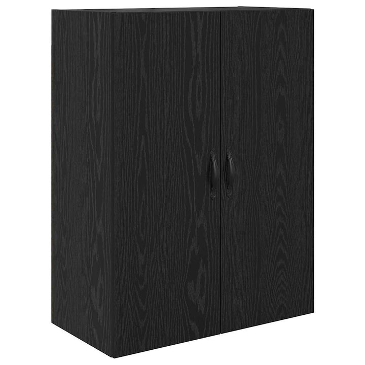 Highboard med skuffe 2 pcs Sort eg Konstrueret træ og glas