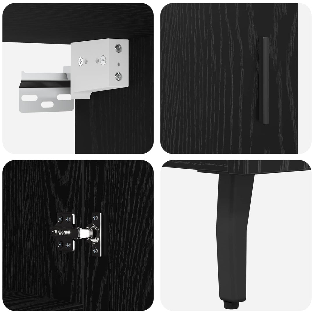 Highboard 2 stk. Sort eg 69,5 x 34 x 180 cm Konstrueret træ