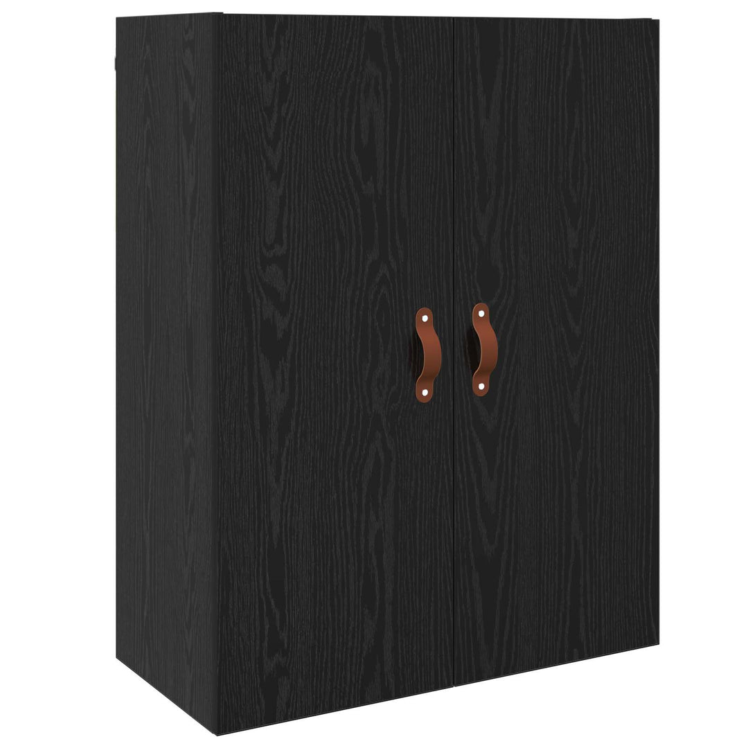 Highboard med skuffe Sort eg 69,5 x 34 x 180 cm Konstrueret træ