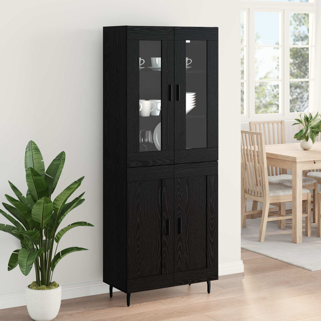 Highboard 2 pcs Sort eg Konstrueret træ
