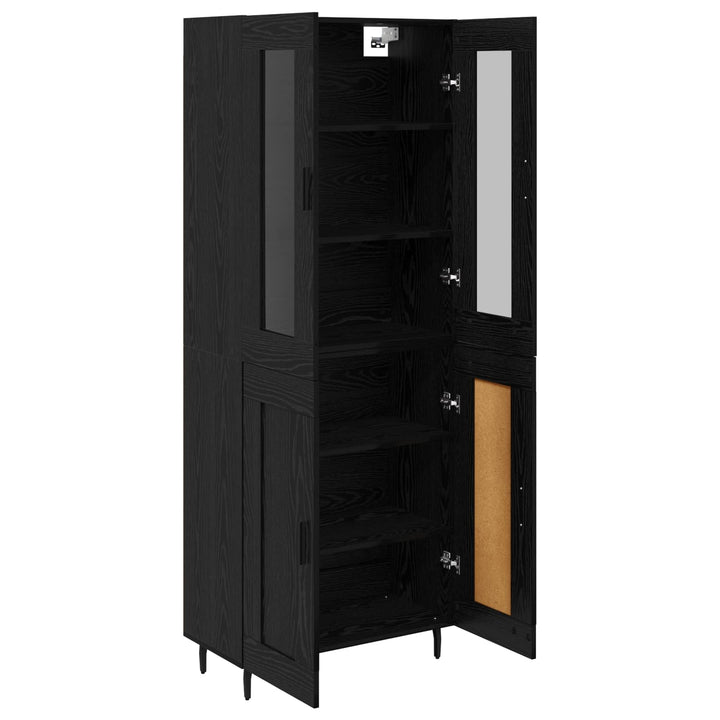 Highboard 2 pcs Sort eg Konstrueret træ