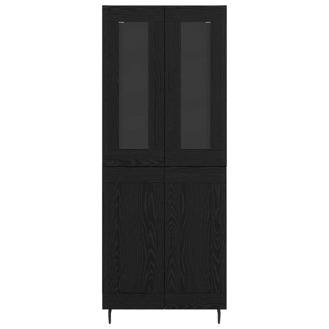 Highboard 2 pcs Sort eg Konstrueret træ