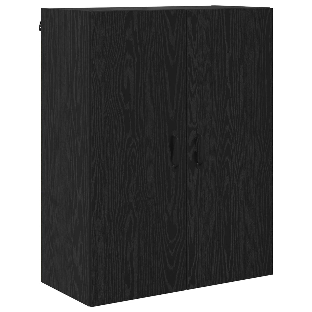 Highboard med skuffe Sort eg 69,5 x 34 x 180 cm Konstrueret træ