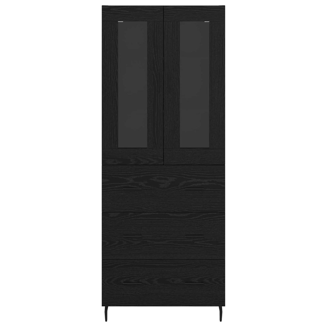 Highboard 2 stk. Sort eg 69,5 x 34 x 180 cm Konstrueret træ