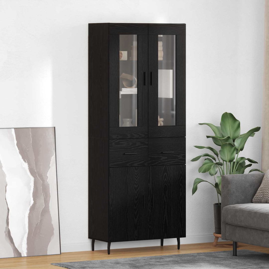 Highboard 2 stk. Sort eg 69,5 x 34 x 180 cm Konstrueret træ