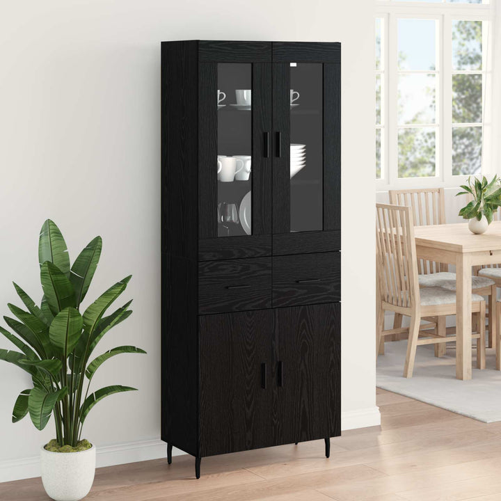Highboard 2 stk. Sort eg 69,5 x 34 x 180 cm Konstrueret træ