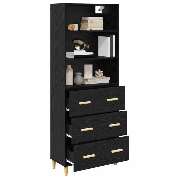 Highboard Sort eg 69,5 x 32,5 x 180 cm Konstrueret træ