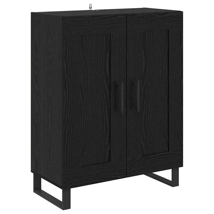 Highboard 2 pcs Sort eg 69,5 x 34 x 180 cm Ingeniørtræ og glas
