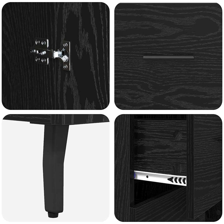 Highboard 2 stk. Sort eg 69,5 x 34 x 180 cm Konstrueret træ