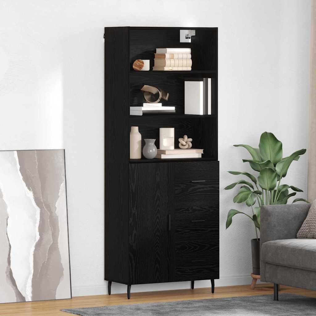 Highboard 2 stk. Sort eg 69,5 x 34 x 180 cm Konstrueret træ