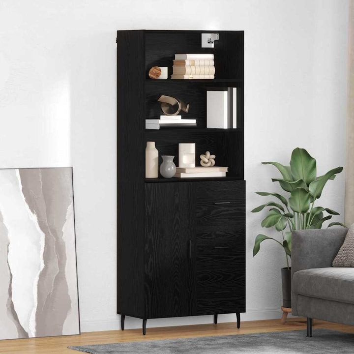 Highboard 2 stk. Sort eg 69,5 x 34 x 180 cm Konstrueret træ