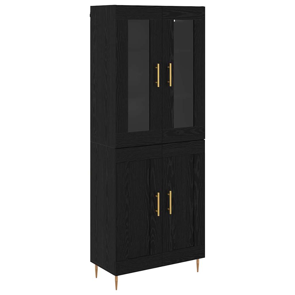 Highboard 2 pcs Sort eg Konstrueret træ