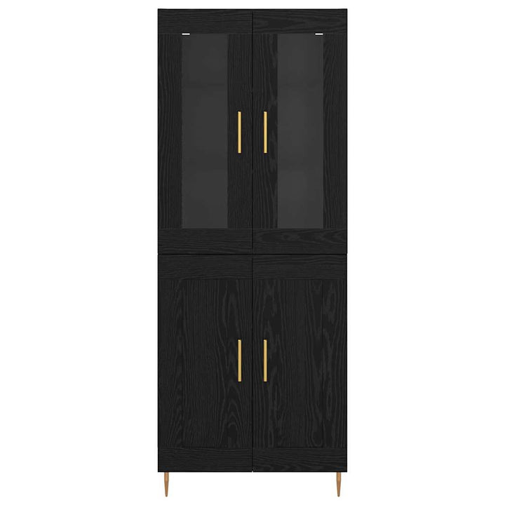 Highboard 2 pcs Sort eg Konstrueret træ
