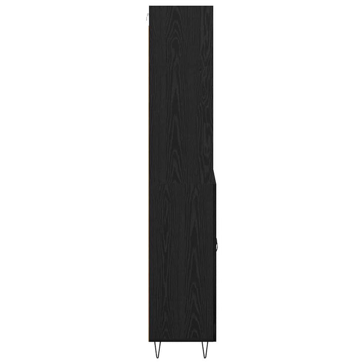 Highboard med skuffe 2 pcs Sort eg Konstrueret træ