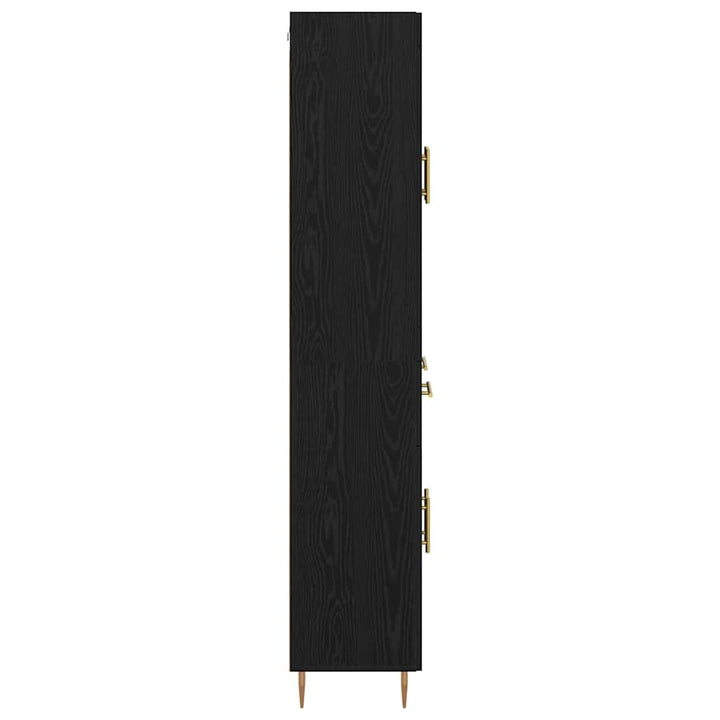 Highboard med skuffe 2 pcs Sort eg Konstrueret træ