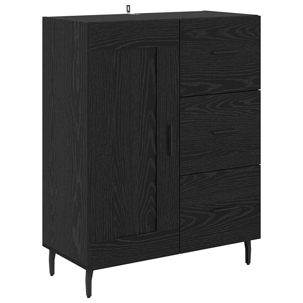 Highboard 2 pcs Sort eg 69,5 x 34 x 180 cm Konstrueret træ
