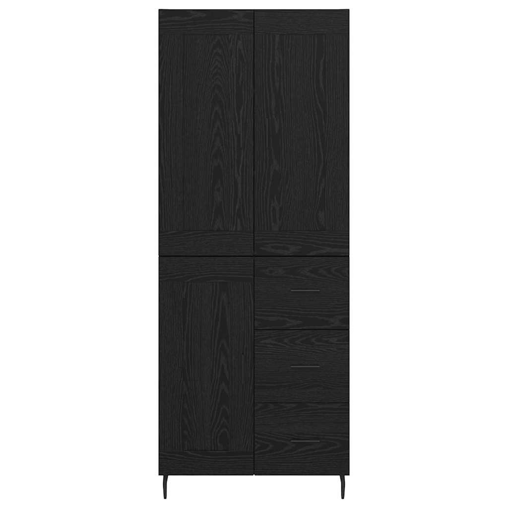 Highboard 2 pcs Sort eg 69,5 x 34 x 180 cm Konstrueret træ