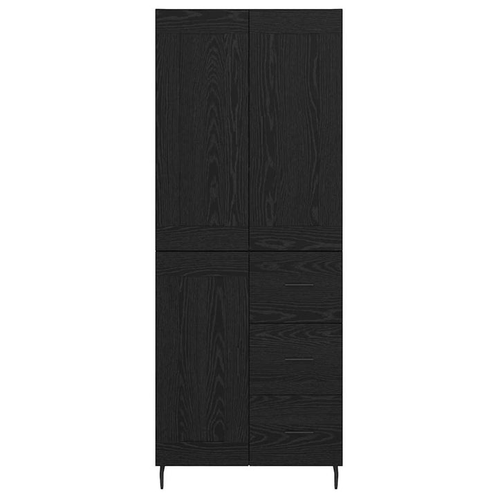 Highboard 2 pcs Sort eg 69,5 x 34 x 180 cm Konstrueret træ