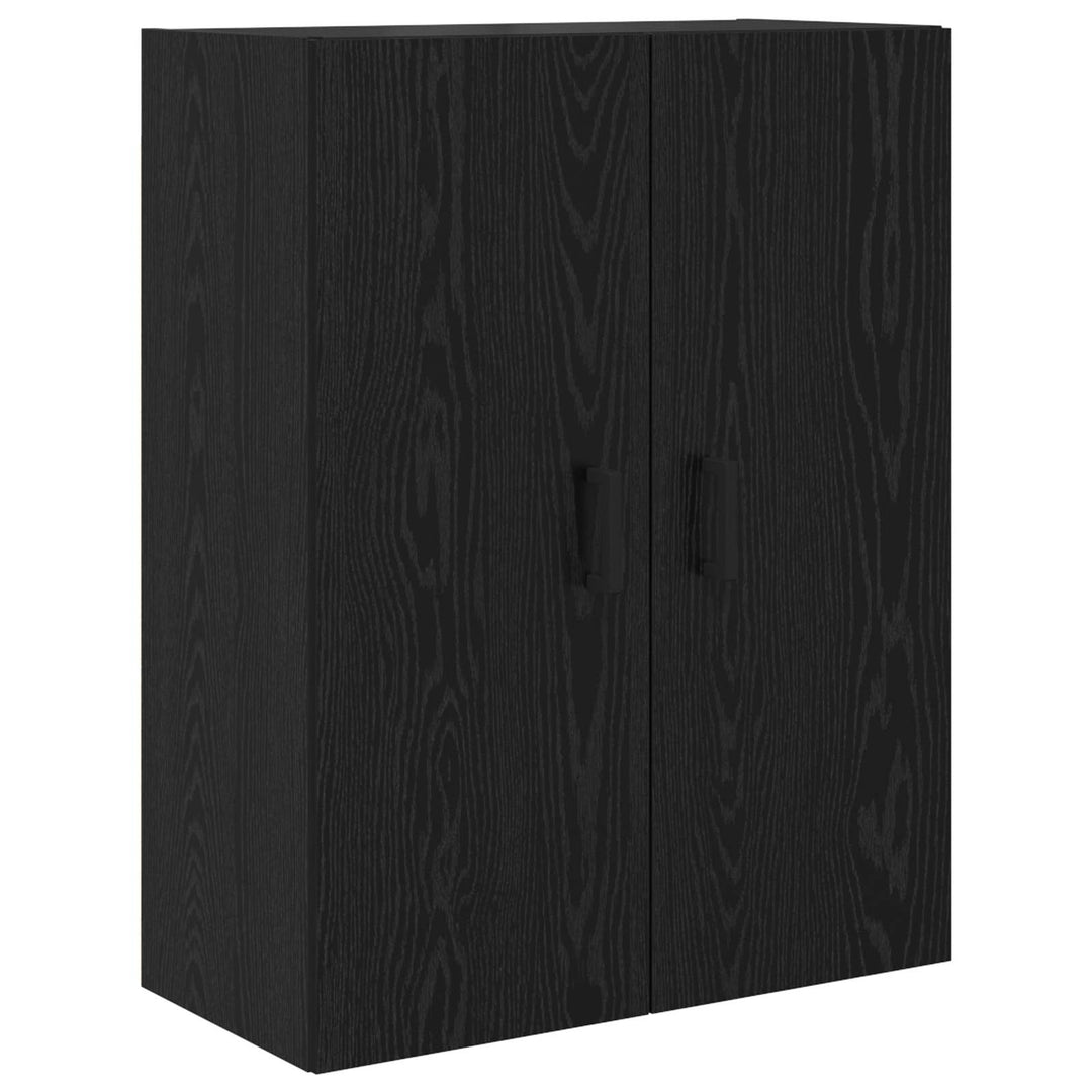 Highboard med skuffe Sort eg 69,5 x 34 x 180 cm Konstrueret træ