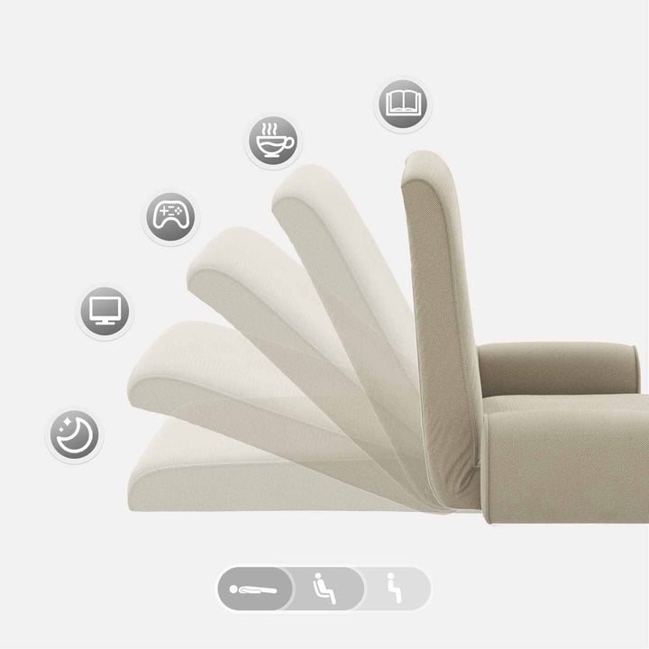 Justerbar Gulvstol Sandfarvet Kornet Velour