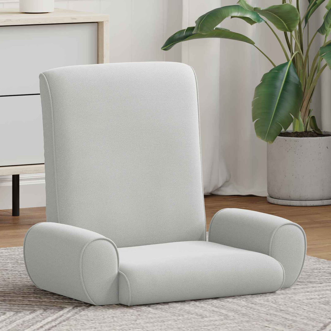 Justerbar Gulvstol Lysegrå Kornet Velour