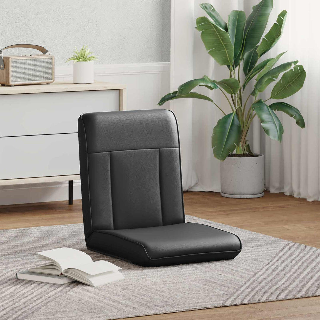 Justerbar Gulvstol Sort Kunstlæder