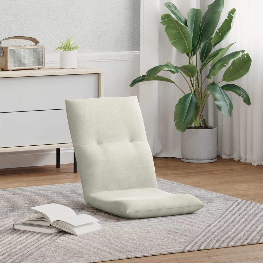 Justerbar Gulvstol Cremefarvet Fløjl