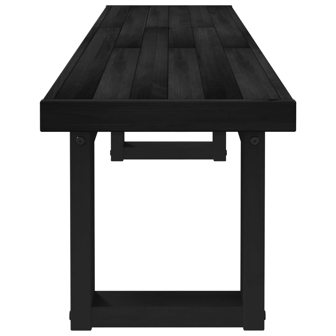 Spisebænk NOAIN 160 x 41 x 45 cm Massivt fyrretræ Sort