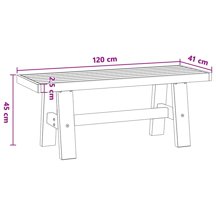 Spisebænk NOAIN 120 x 41 x 45 cm Massivt fyrretræ Naturfarvet