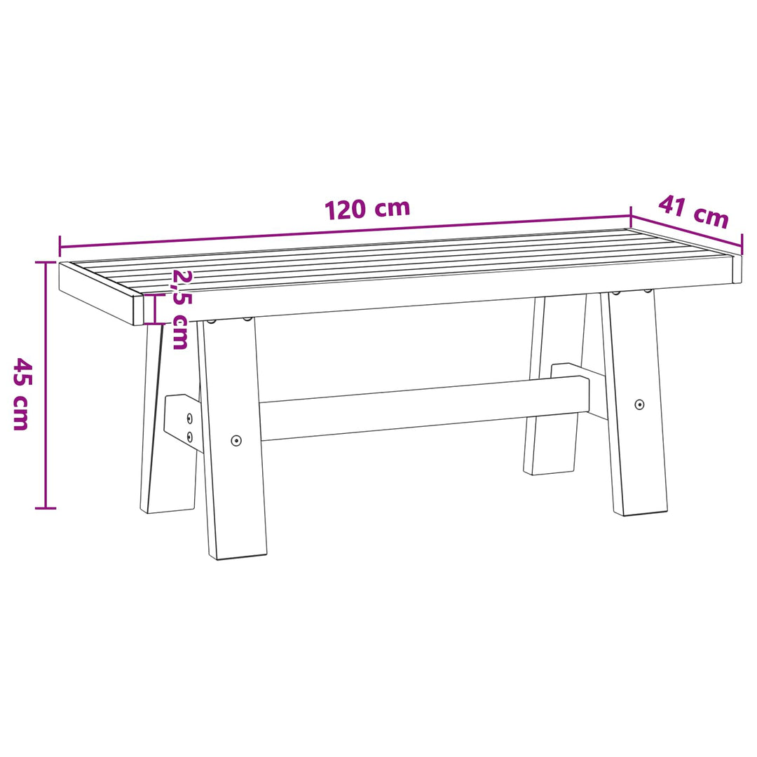 Spisebænk NOAIN 120 x 41 x 45 cm Massivt fyrretræ Sort