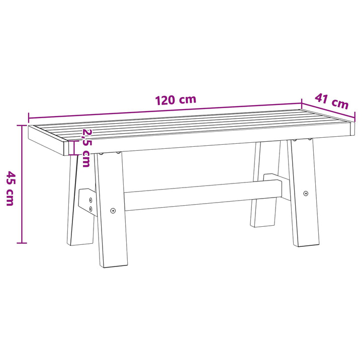 Spisebænk NOAIN 120 x 41 x 45 cm Massivt fyrretræ Sort