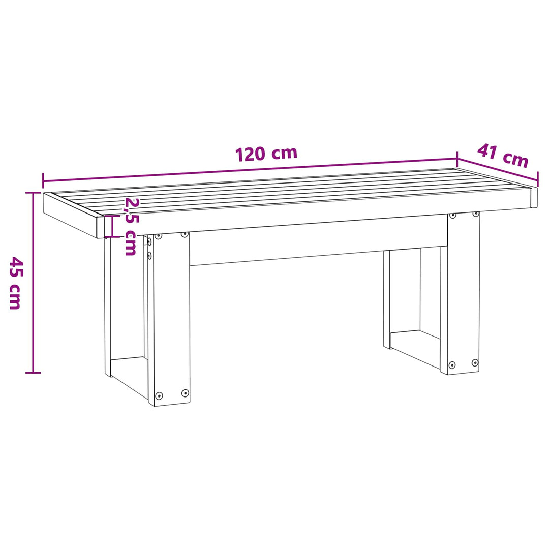 Spisebænk NOAIN 120 x 41 x 45 cm Massivt fyrretræ Naturfarvet