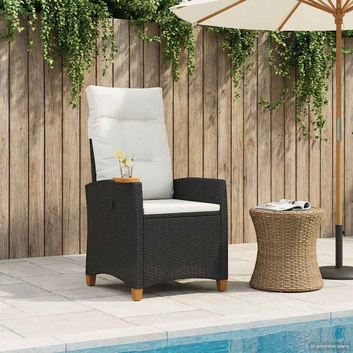 Lænestol med teplade med pude 62 x 64 x 112 cm polyrattan