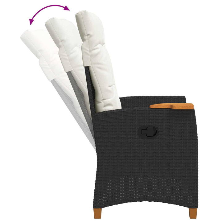 Lænestol med teplade med pude 62 x 64 x 112 cm polyrattan