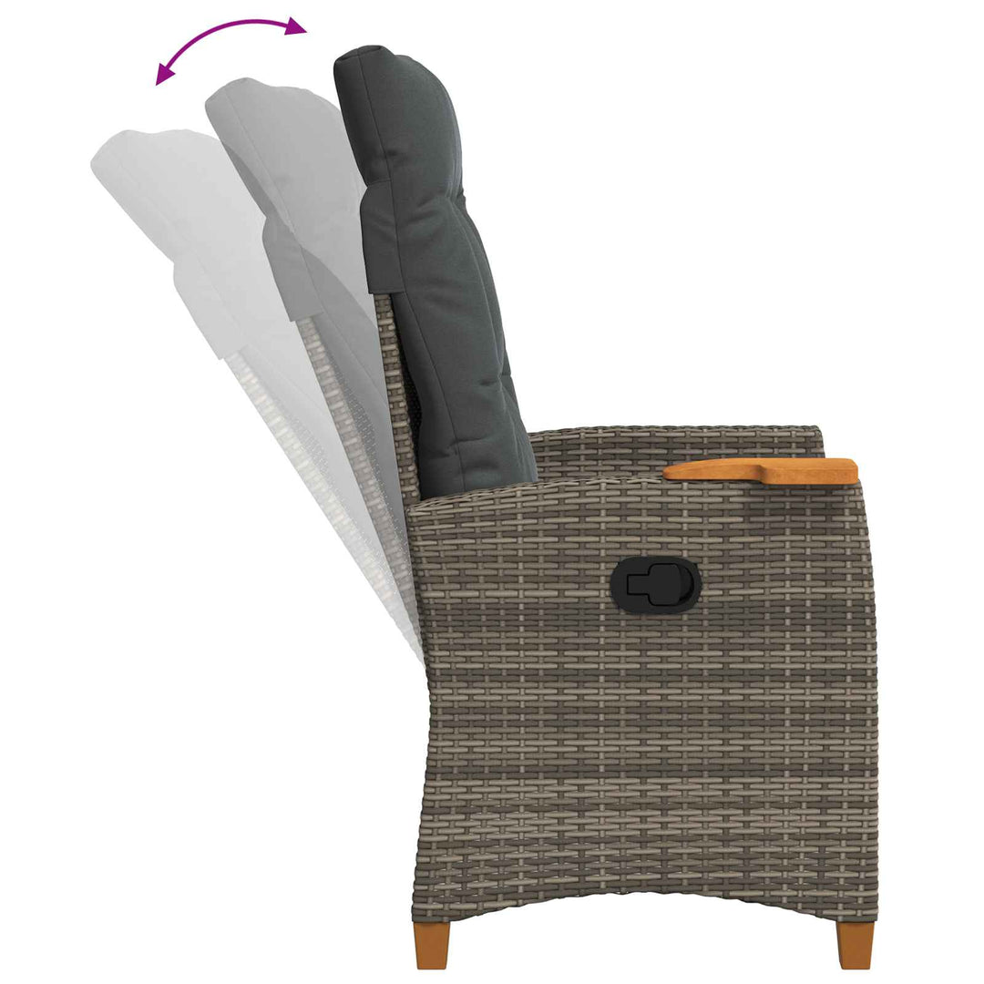 Lænestol med teplade med pude 62 x 64 x 112 cm polyrattan