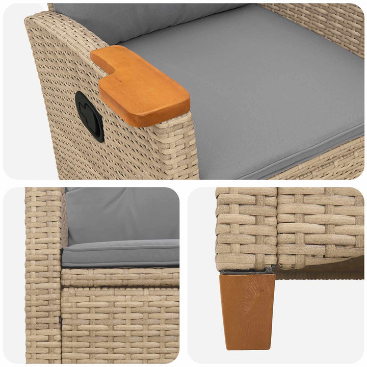 Lænestol med teplade polyrattan