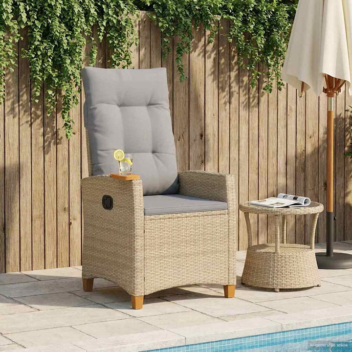 Lænestol med teplade polyrattan