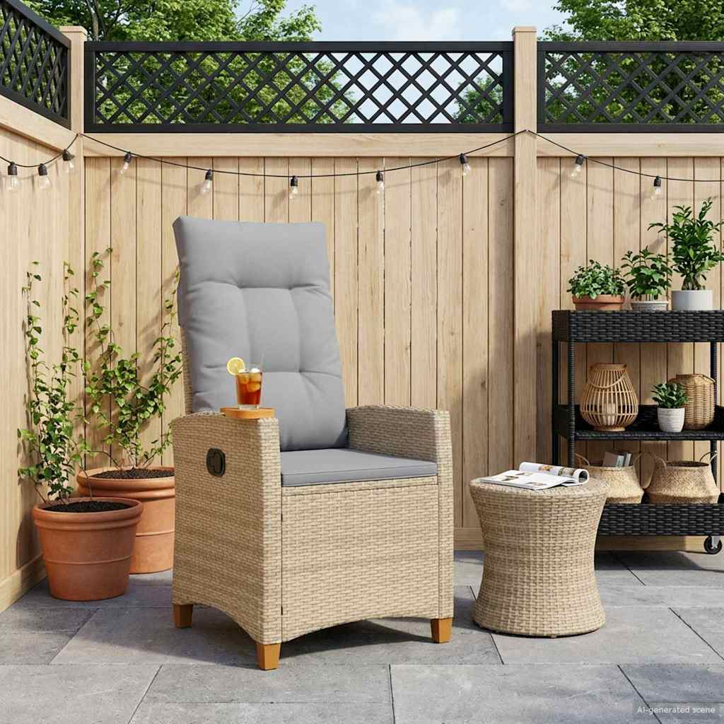 Lænestol med teplade polyrattan