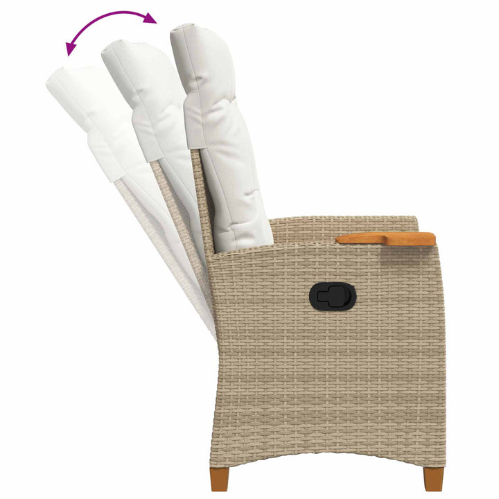 Lænestol med teplade med pude 62 x 64 x 112 cm polyrattan
