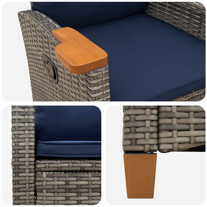 Lænestol med teplade polyrattan