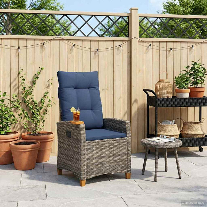 Lænestol med teplade polyrattan