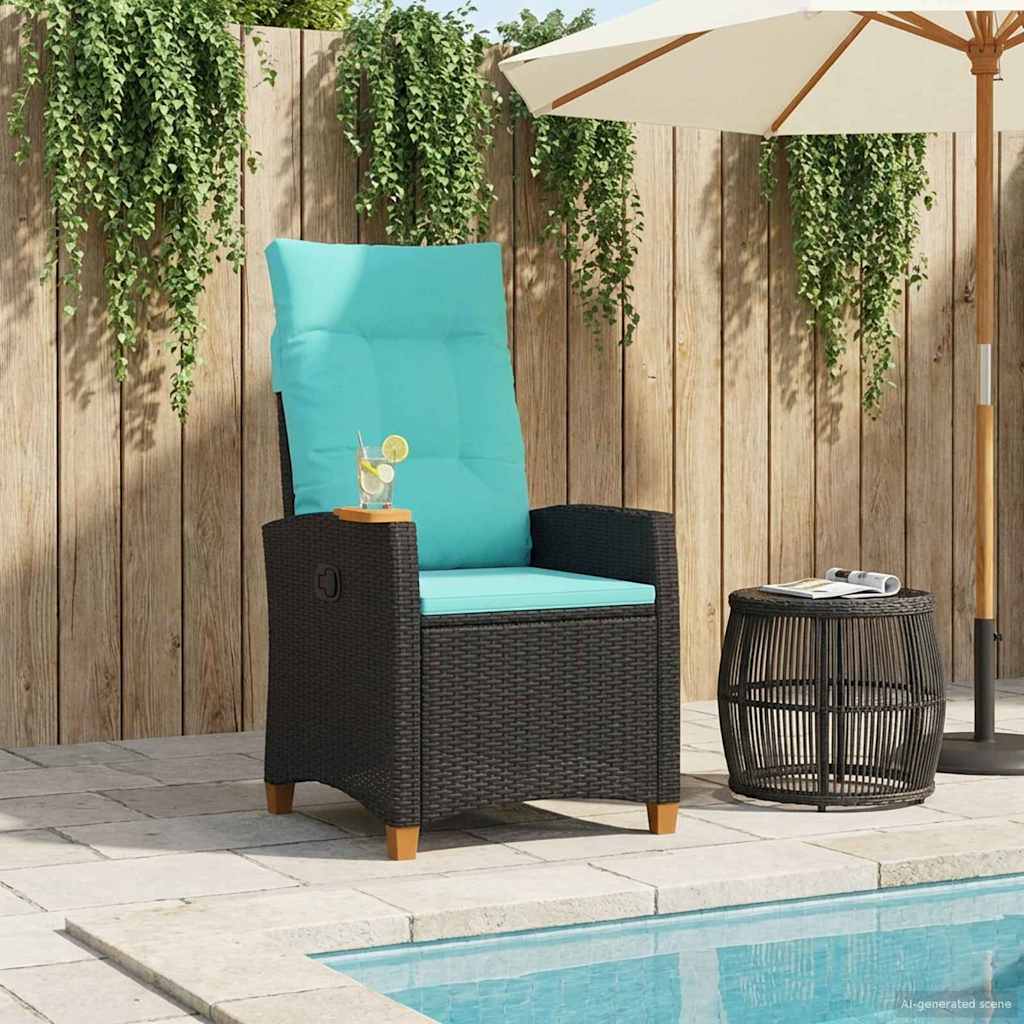 Lænestol med teplade med pude 62 x 64 x 112 cm polyrattan