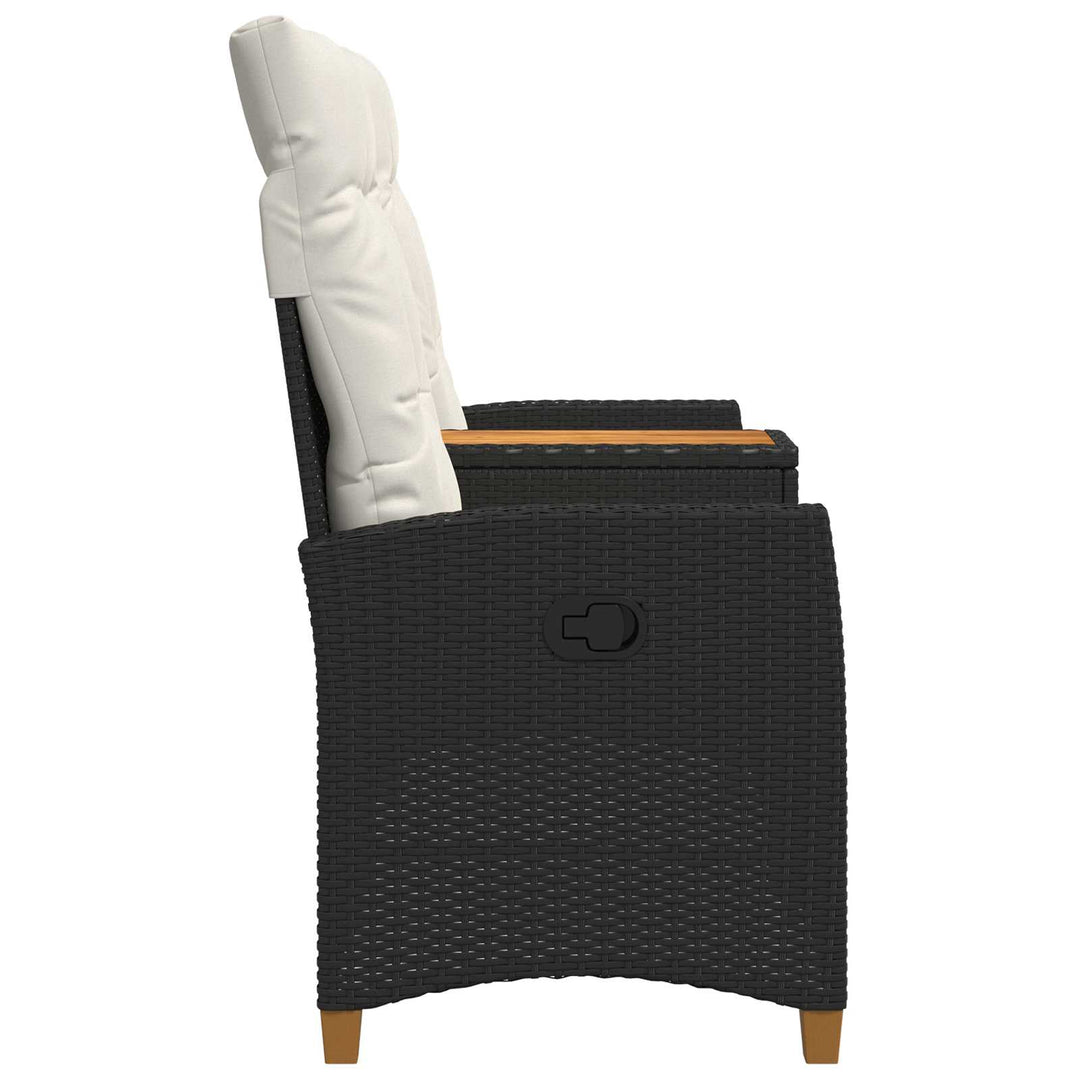 Reclining Bench med Bord Sort og Cremehvid 126 x 65 x 112 cm