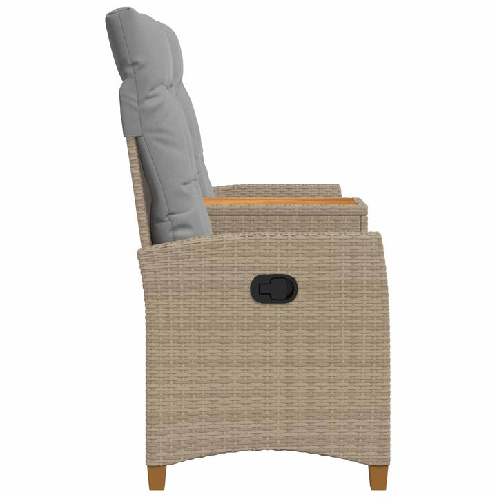 Reclining Bench med Bord Beige og lys grå 126 x 65 x 112 cm