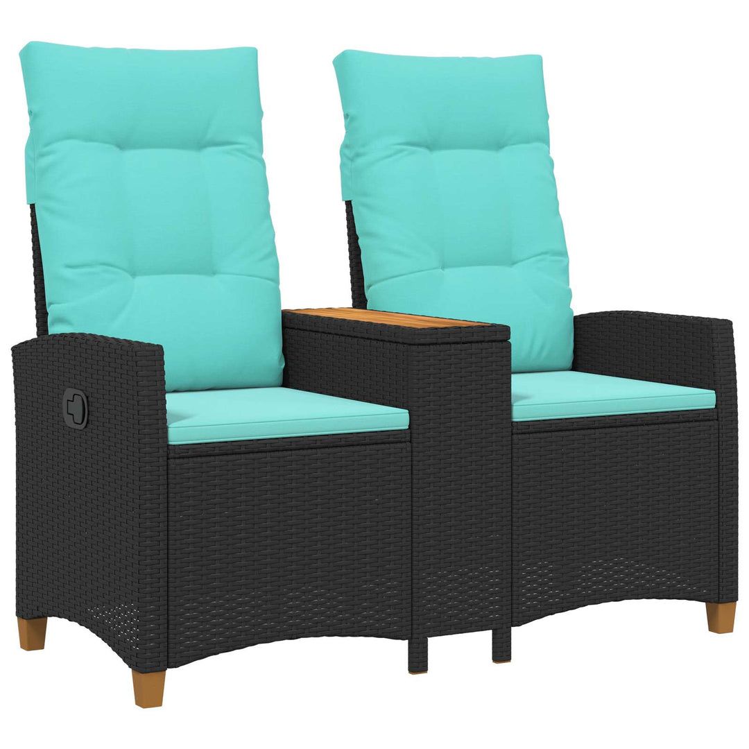 Reclining Bench med Bord 2 -Seater 126 x 65 x 112 cm polyrattan