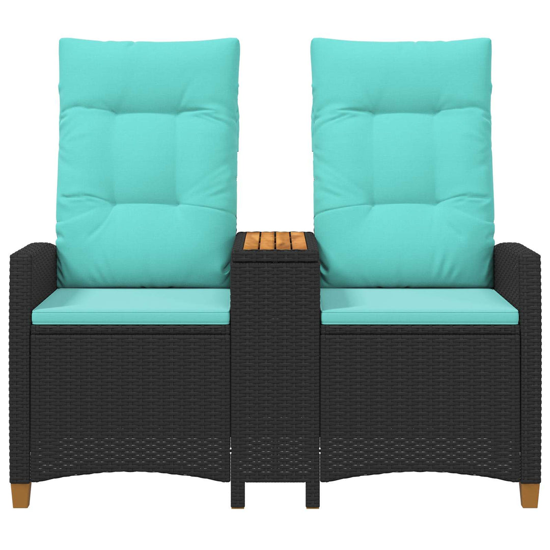 Reclining Bench med Bord 2 -Seater 126 x 65 x 112 cm polyrattan