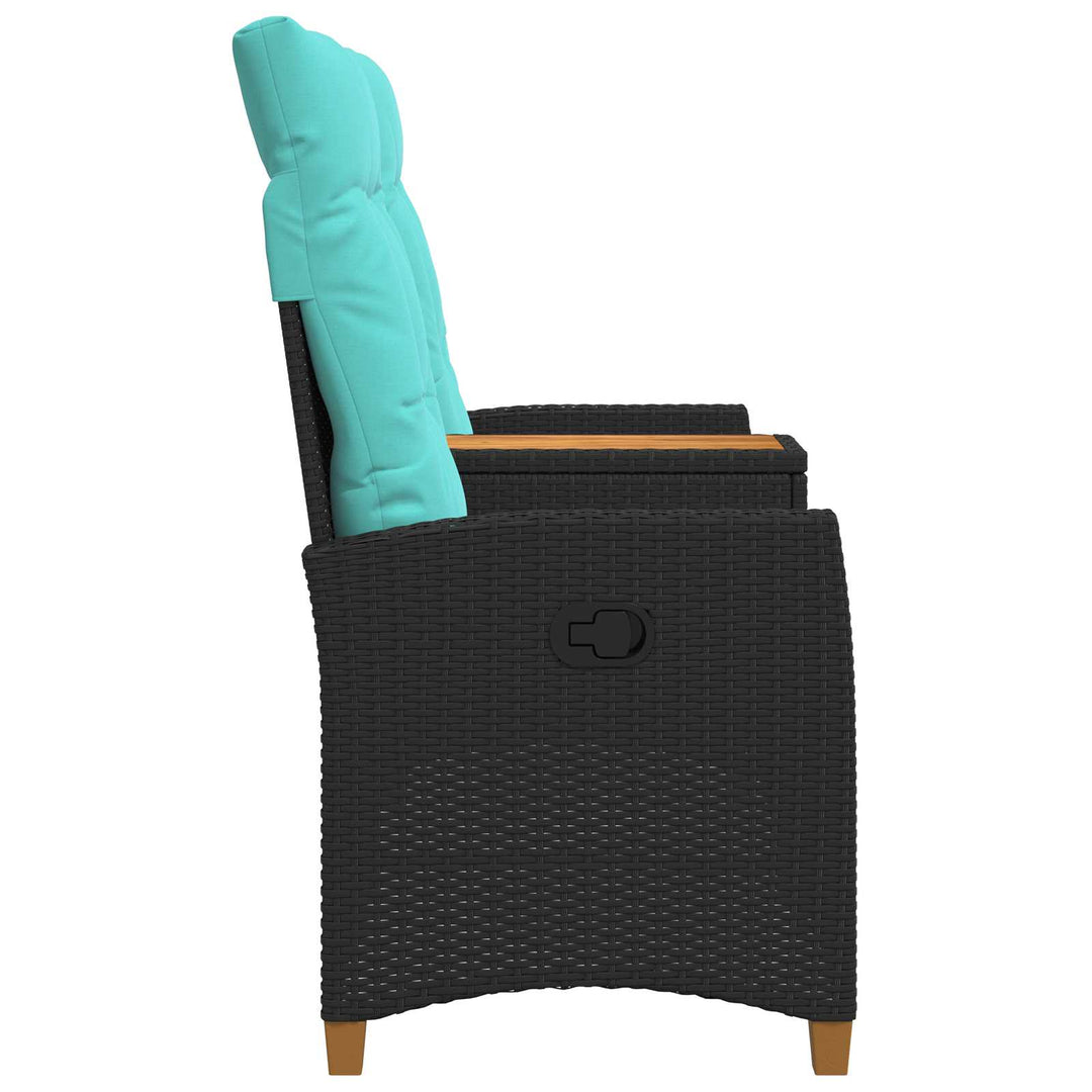 Reclining Bench med Bord 2 -Seater 126 x 65 x 112 cm polyrattan