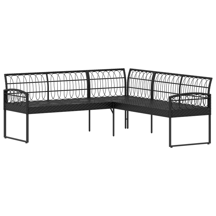 Havesofa Sæt 2 stk. Sort og Cream Poly Rattan Stål